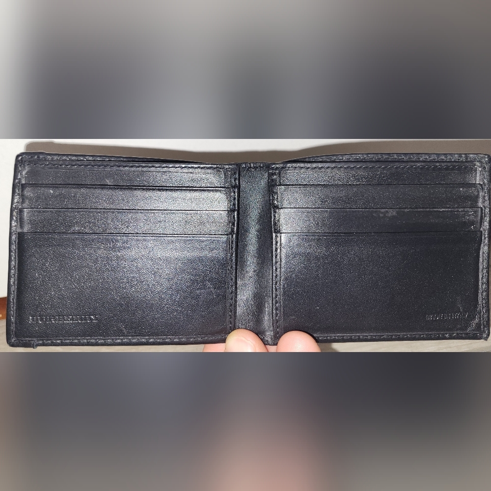 🎠Burberry Black/Beige Haymarket Check Bi-fold Wallet - Picture 6 of 11